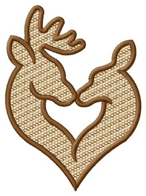 Picture of Deer Kiss Machine Embroidery Design