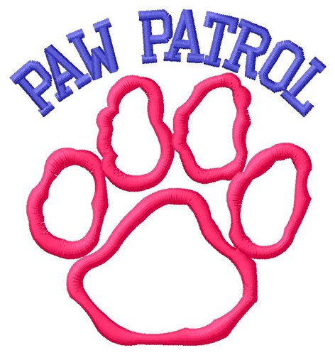 Dog Paw Outline Patrol Machine Embroidery Design