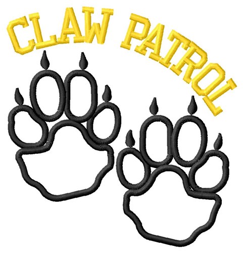 Cat Claw Outline Patrol Machine Embroidery Design