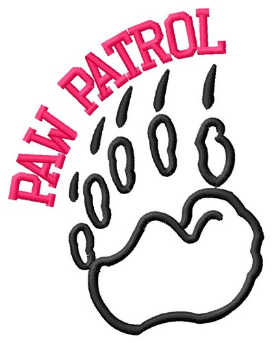 Bear Paw Outline Patrol Machine Embroidery Design