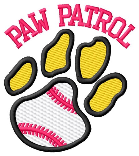 Cat Patrol Baseball Machine Embroidery Design