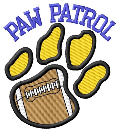 Cat Patrol Football Machine Embroidery Design