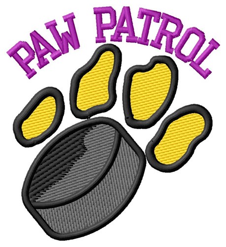 Cat Patrol Hockey Machine Embroidery Design