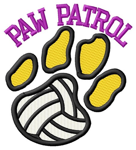 Cat Patrol Volleyball Machine Embroidery Design