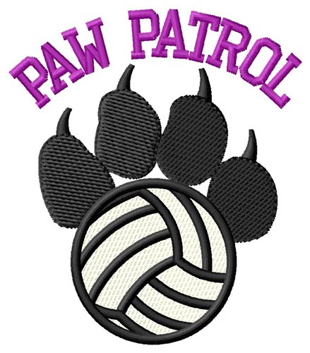 Dog Patrol Volleyball Machine Embroidery Design