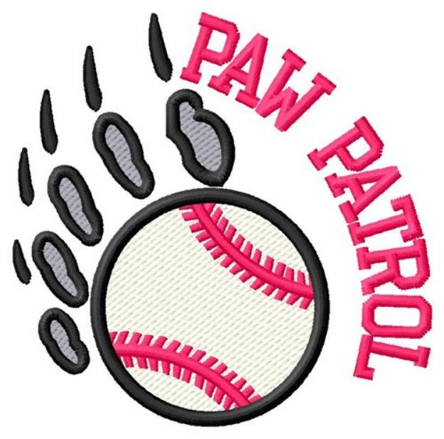 Picture of Bear Patrol Baseball Machine Embroidery Design