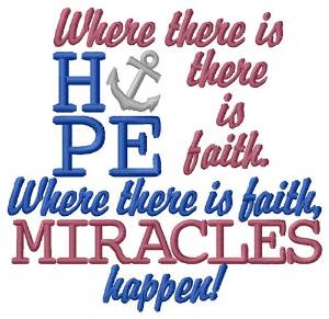 Picture of Faith Creates Miracles Machine Embroidery Design