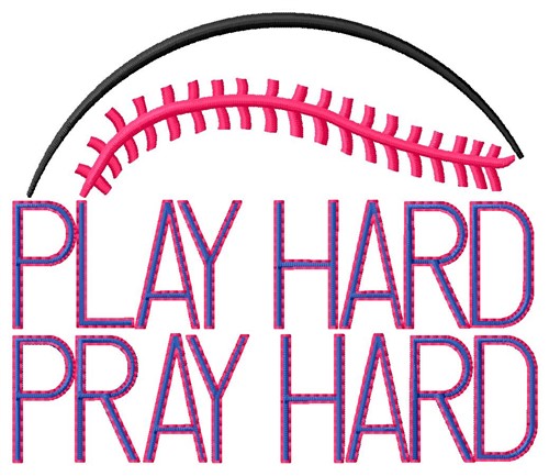 Baseball Play Hard Machine Embroidery Design