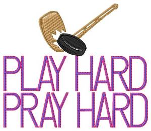 Picture of Play Hard Hockey Machine Embroidery Design