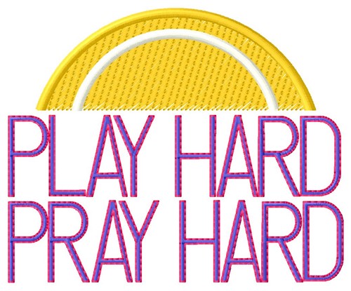 Play Hard Tennis Machine Embroidery Design