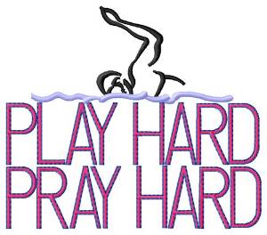 Picture of Play Hard Swimming Machine Embroidery Design