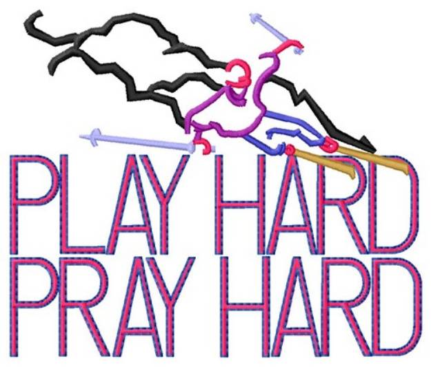 Picture of Play Hard Skiing Machine Embroidery Design