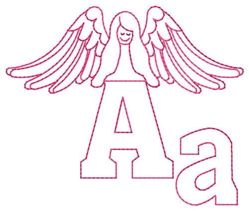 Angel A Machine Embroidery Design