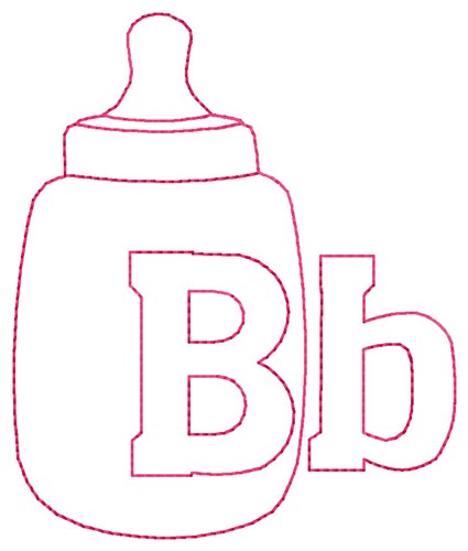 Bottle B Machine Embroidery Design