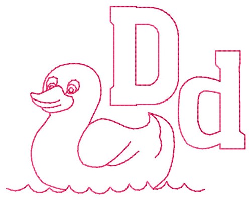 Duck D Machine Embroidery Design