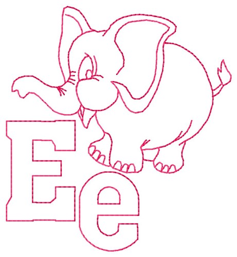 Elephant E Machine Embroidery Design