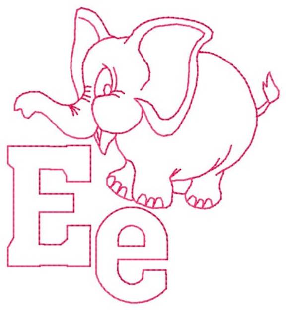 Picture of Elephant E Machine Embroidery Design