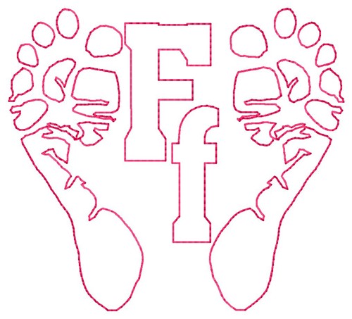 Feet F Machine Embroidery Design