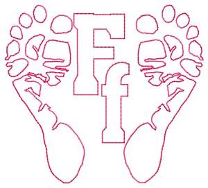 Picture of Feet F Machine Embroidery Design