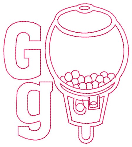 Gumball Machine G Machine Embroidery Design
