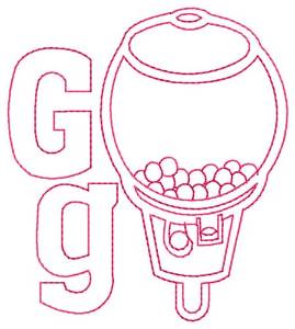 Picture of Gumball Machine G Machine Embroidery Design