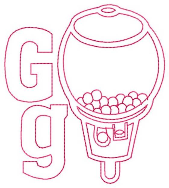 Picture of Gumball Machine G Machine Embroidery Design