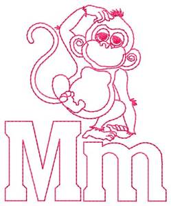 Picture of Monkey M Machine Embroidery Design