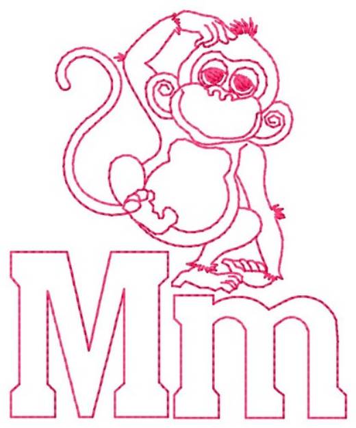 Picture of Monkey M Machine Embroidery Design