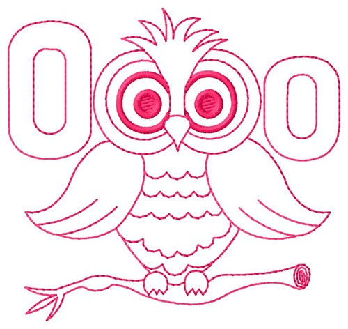 Owl O Machine Embroidery Design