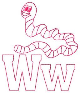 Picture of Worm W Machine Embroidery Design