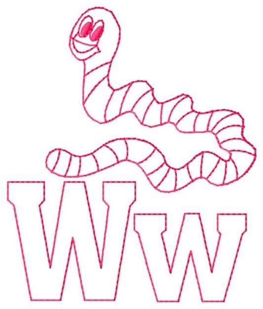Picture of Worm W Machine Embroidery Design