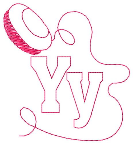 Yo-Yo Y Machine Embroidery Design