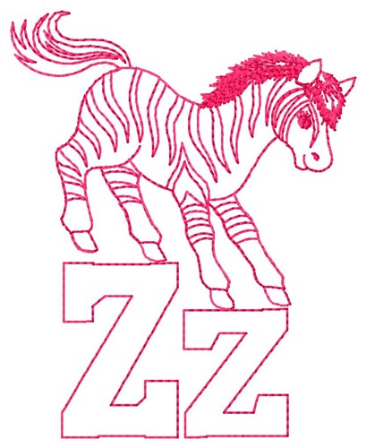 Zebra Z Machine Embroidery Design