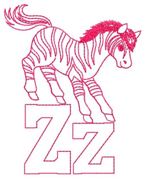 Picture of Zebra Z Machine Embroidery Design