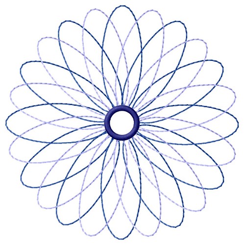 Floral Spirograph Machine Embroidery Design