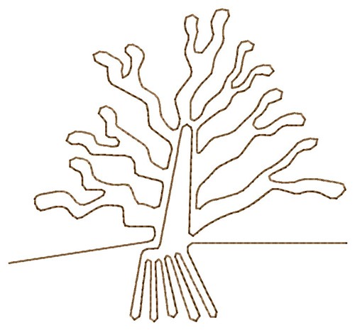 Nazca Lines Tree Machine Embroidery Design