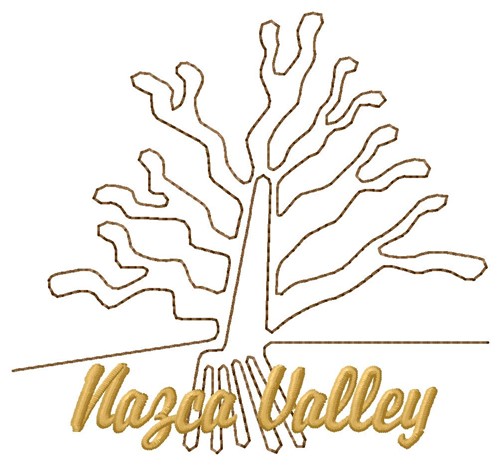 Nazca Lines Valley Tree Machine Embroidery Design