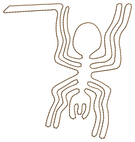 Nazca Lines Spider Machine Embroidery Design