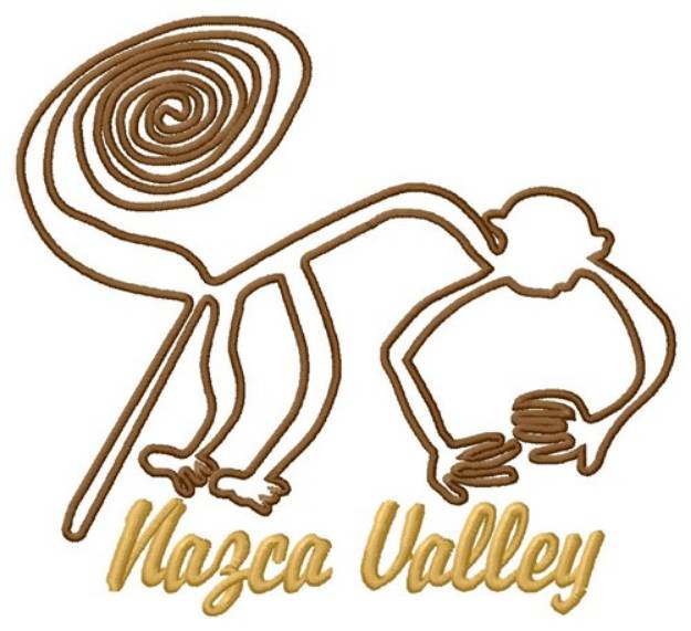 Picture of Monkey Nazca Lines Valley Machine Embroidery Design