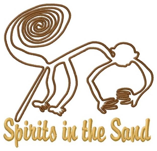 Picture of Monkey Spirits Nazca Lines Machine Embroidery Design
