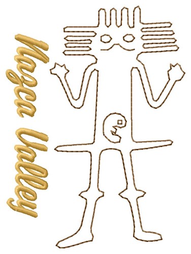 Nazca Lines Valley Astronaut Machine Embroidery Design