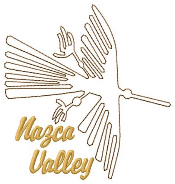 Picture of Nazca Valley Lines Condor Machine Embroidery Design