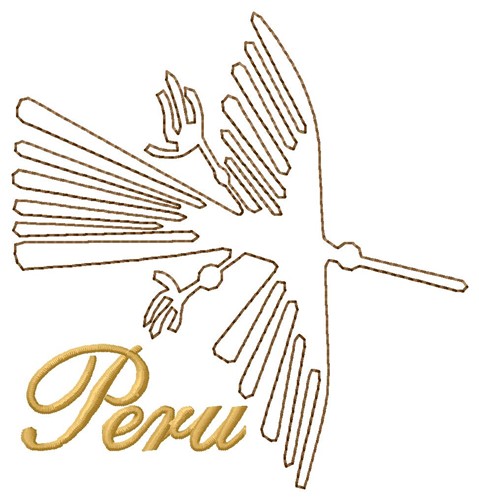 Peru Nazca Lines Condor Machine Embroidery Design