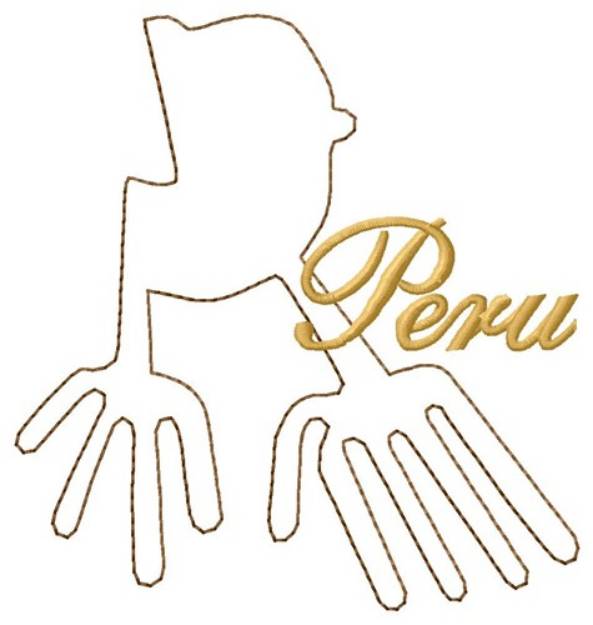 Picture of Peru Nazca Lines Wings Machine Embroidery Design