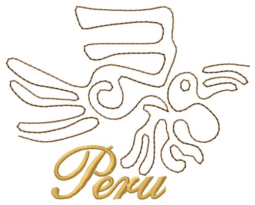 Peru Parrot Nazca Lines Machine Embroidery Design