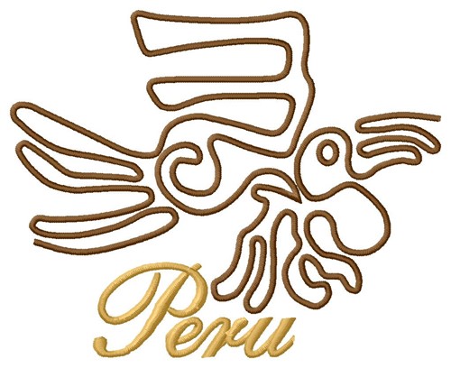 Peru Nazca Lines Parrot Machine Embroidery Design