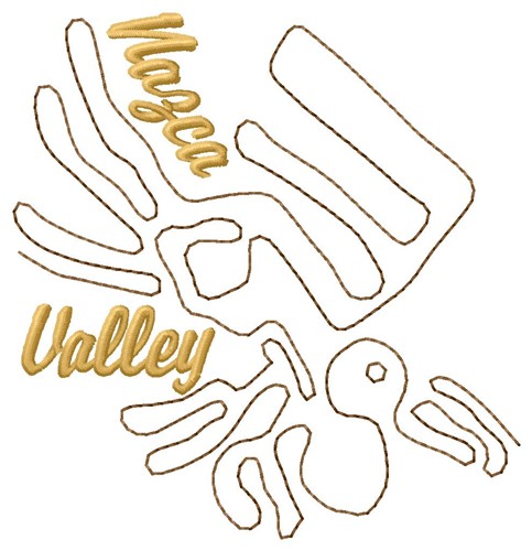 Nazca Valley Lines Pelican Machine Embroidery Design