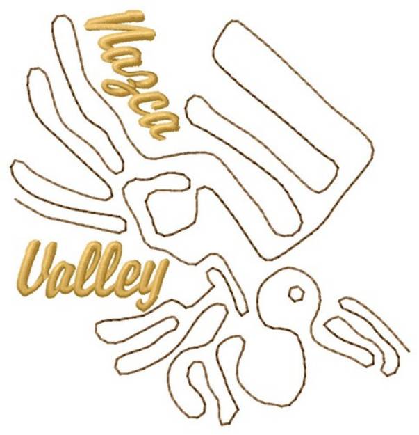Picture of Nazca Valley Lines Pelican Machine Embroidery Design