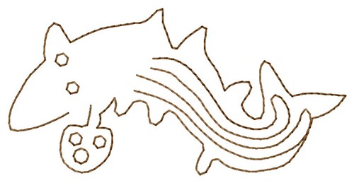 Whale Nazca Lines Machine Embroidery Design