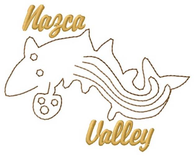 Picture of Nazca Lines Valley Whale Machine Embroidery Design